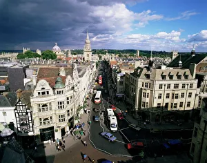 Prints of High Street from Carfax Tower, Oxford, Oxfordshire, England, United Kingdom, Europe Oxford Prints: High Street Print from Carfax Tower, Oxford