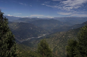 The Himalayan range and the River Tista seen from the Darjeeling to Gangtok road The Himalayan range and the River Tista seen from the Darjeeling to Gangtok road