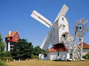 Prints of House in the Clouds and Windmill, Thorpeness, Suffolk, England Suffolk Prints: House in the Clouds Print, Thorpeness Windmill