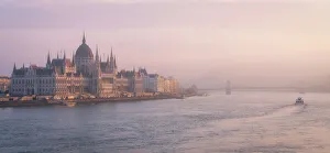 The Hungarian Parliament at sunset, Danube River, UNESCO World Heritage Site, Budapest The Hungarian Parliament at sunset, Danube River, UNESCO World Heritage Site, Budapest