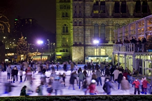 Ice skating outside the Natural History Museum, London, England, United Kingdom, Europe Ice skating outside the Natural History Museum, London, England, United Kingdom, Europe