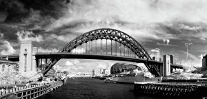 Infrared image of panoramic view of the River Tyne, Tyne Bridges Infrared image of panoramic view of the River Tyne, Tyne Bridges