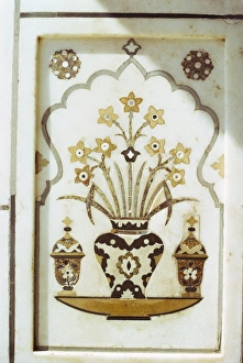 Inlay work detail, Itimad-ud-Daulah's tomb print