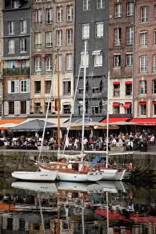 Inner harbour, Honfleur, Normandy, France, Europe Inner harbour, Honfleur, Normandy, France, Europe