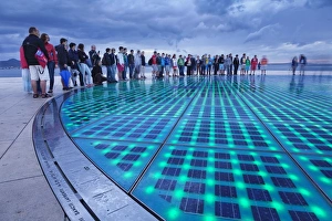 Croatia Tourism Prints: Installation Greetings To The Sun by Nikola Basic at dusk