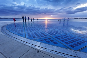 Croatia Tourism Prints: Installation Greetings To The Sun by Nikola Basic at sunset
