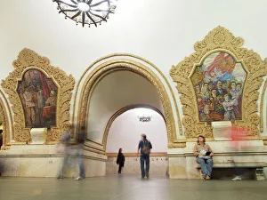 Interior of metro station, Moscow, Russia, Europe Interior of metro station, Moscow, Russia, Europe