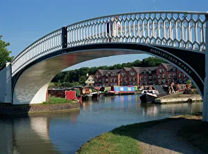 Iron bridge across entrance to Braunston Marina, off Grand Union Canal Iron bridge across entrance to Braunston Marina, off Grand Union Canal