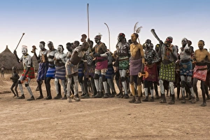 Karo people with body paintings participating in a tribal dance ceremony Karo people with body paintings participating in a tribal dance ceremony