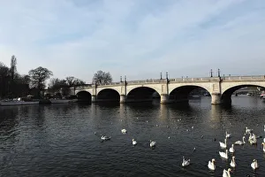 Kingston Bridge spans the River Thames at Kingston-upon-Thames, a suburb of London, England, United Kingdom, Europe Kingston Bridge spans the River Thames at Kingston-upon-Thames, a suburb of London, England, United Kingdom, Europe