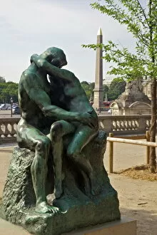 Kiss Collection: The Kiss by Auguste Rodin outside the Musee de L Orangerie, Paris, France, Europe