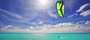 Kite surfing, Maldives, Indian Ocean, Asia