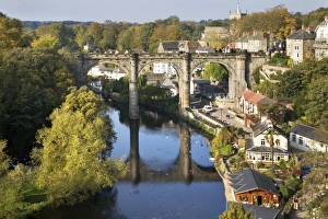 Knaresborough Viaduct and River Nidd in autumn, North Yorkshire, Yorkshire Knaresborough Viaduct and River Nidd in autumn, North Yorkshire, Yorkshire