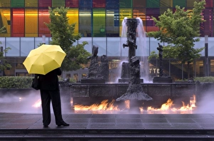 La Joute, the fire fountain by Jean-Paul Riopelle, Place Jean-Paul-Riopelle La Joute, the fire fountain by Jean-Paul Riopelle, Place Jean-Paul-Riopelle