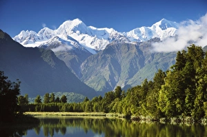 Lake Matheson, Mount Tasman and Mount Cook, Westland Tai Poutini National Park Lake Matheson, Mount Tasman and Mount Cook, Westland Tai Poutini National Park