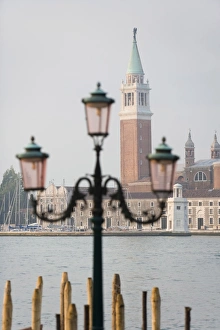 Lamp post with the Campanile of San Giorgio Maggiore in the background Lamp post with the Campanile of San Giorgio Maggiore in the background