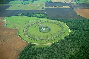 Large circular aerial at RAF Chicksands, a communications centre operated by the U Large circular aerial at RAF Chicksands, a communications centre operated by the U