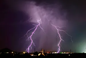 A late night lightning storm in Arlington during the 2012 Monsoon season, Arizona A late night lightning storm in Arlington during the 2012 Monsoon season, Arizona
