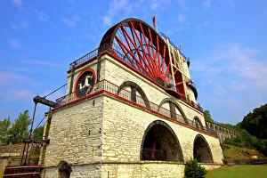 Prints of Laxey Wheel, Laxey, Isle of Man, Europe Related Image Prints: WorldInPrint: Laxey Wheel Print, Isle of Man, Europe