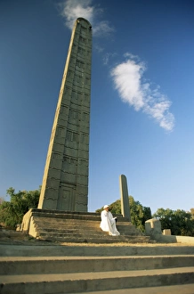 The leaning stele of King Ezana, Axum, Ethiopia, Africa The leaning stele of King Ezana, Axum, Ethiopia, Africa