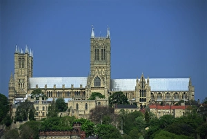 Prints of Lincoln Cathedral, Lincoln, Lincolnshire, England, United Kingdom, Europe Lincoln Prints: Lincoln Cathedral Print
