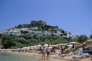 Greek Island Getaways Europe Prints: Lindos Beach