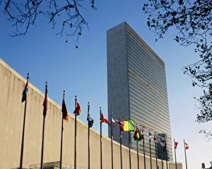 Line of flags outside the United Nations Building Line of flags outside the United Nations Building