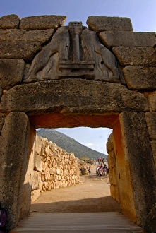 Lions gate at Mycenae, UNESCO World Heritage Site, Peloponnese, Greece, Europe Lions gate at Mycenae, UNESCO World Heritage Site, Peloponnese, Greece, Europe
