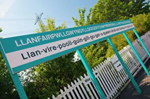 Llanfair PG (Llanfairpwllgwyngyllgogerychwyrndrobwllllantysiliogogogoch) Station, Anglesey, Gwynedd, Wales Llanfair PG (Llanfairpwllgwyngyllgogerychwyrndrobwllllantysiliogogogoch) Station, Anglesey, Gwynedd, Wales