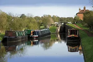 Prints of Top lock, the Tardebigge flight of locks, Worcester and Birmingham canal, Tardebigge, Worcestershire, England, United Kingdom, Europe Worcestershire Prints: Tardebigge Flight of Locks Print
