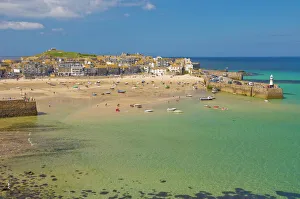 Looking across the harbour at St. Ives (Pedn Olva) towards The Island or St Looking across the harbour at St. Ives (Pedn Olva) towards The Island or St