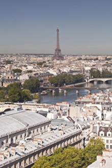 European City Photography Prints: Looking over the rooftops of Paris to the Eiffel Tower, Paris, France, Europe