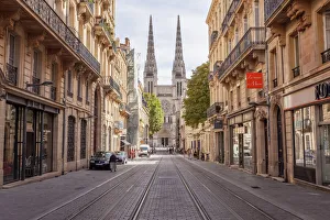 Looking down rue Vital Carles to Saint Andre cathedral in Bordeaux, Aquitaine, France Looking down rue Vital Carles to Saint Andre cathedral in Bordeaux, Aquitaine, France