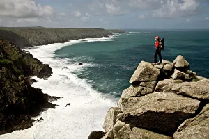 Looking west towards Cape Cornwall and Lands End from Bosigran Cliff, West Penwith Looking west towards Cape Cornwall and Lands End from Bosigran Cliff, West Penwith