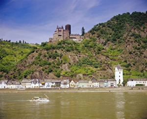 Prints of Lorelei Rock, St. Goarshausen, Rhine River, Rhineland-Palatinate, Germany, Europe Map Prints: Lorelei Rock Print, Rhine River Germany