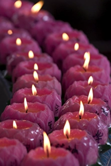 Lotus candles placed by devotees in Kek Lok Si Buddhist temple, Air Itam Lotus candles placed by devotees in Kek Lok Si Buddhist temple, Air Itam