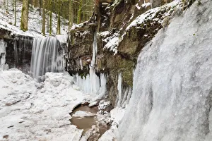 European Outdoor Adventures Prints: Lower Waterfall, Horschbach Gorge, Murrhardt, Swabian Forest, Baden-Wurttemberg, Germany