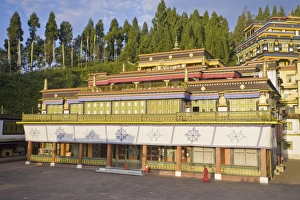 Traditional Asian Architecture Prints: Main monastery building, Rumtek Gompa Complex, Gangtok, Sikkim, India, Asia