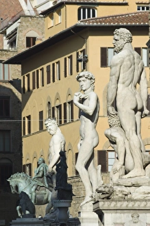 Piazza Della Signoria Italy Prints: Marble statues