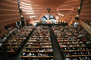 Mass in Evry cathedral, Evry, Essonne, France, Europe Mass in Evry cathedral, Evry, Essonne, France, Europe