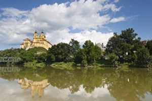 Melk Abbey Austria Prints: Melk Abbey reflected in the River Danube, Wachau, Lower Austria, Austria, Europe