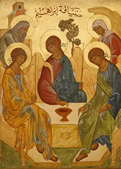 Melkite Icon Print of Abraham's Trinity, Nazareth