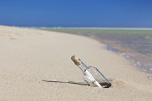 Message In A Bottle Prints: Message in a bottle at the beach of Risco del Paso