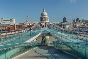 Millennium Bridge London Prints: Millenium Bridge and St Paul's Cathedral, London, England