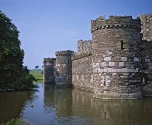 Moat and outer curtain wall at Beaumaris Castle, UNESCO World Heritage Site Moat and outer curtain wall at Beaumaris Castle, UNESCO World Heritage Site