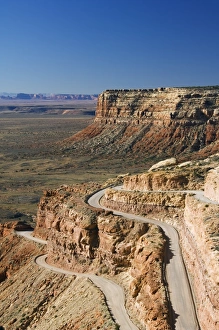 Moki Dugway Print: Hairpin Bends Descending to Valley of the Gods