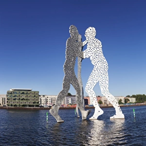 Berlin Landmarks Prints: Molecule Man by Jonathan Borofsky, Spree River, Treptow, Berlin, Germany, Europe