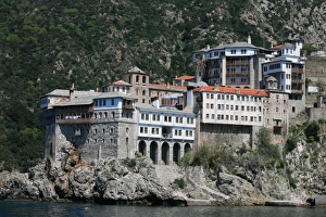 Mount Athos Greece Prints: Monastery on Mount Athos, Mount Athos, UNESCO World Heritage Site, Greece, Europe