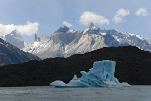 Monte Almirante Nieto, with iceberg on Lago de Grey, Torres del Paine National Park, Patagonia, Chile, South America Monte Almirante Nieto, with iceberg on Lago de Grey, Torres del Paine National Park, Patagonia, Chile, South America