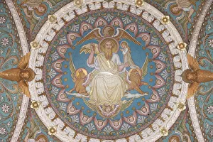 Mosaic of Mary, daughter of God, in Fourviere basilica, Lyon, Rhone, France, Europe Mosaic of Mary, daughter of God, in Fourviere basilica, Lyon, Rhone, France, Europe